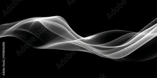 An elegant wisp of ethereal smoke dances gracefully against a stark black backdrop. Its delicate tendrils and soft hues create a sense of mystery and sophistication. 