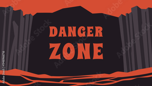 Danger Zone Warning Banner Illustration