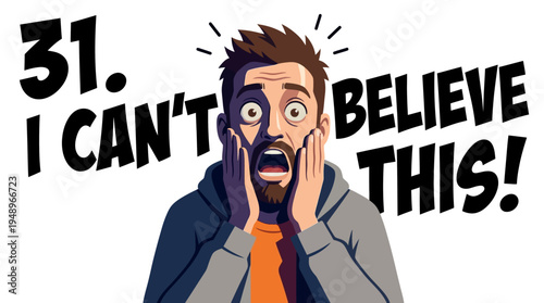 Shocked Man with Can't Believe This Text