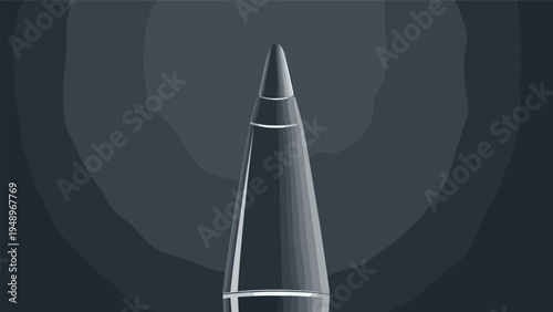 Extreme close-up of a sharp black eyeliner or mascara applicator tip against a dark dramatic gradient background.