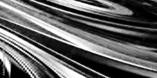 Abstract black and white halftone marble background, liquid wavy pattern with dithered dot texture, high contrast grunge flow design for streetwear and poster.