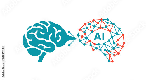 The Evolution of Artificial Intelligence A Visual Representation of Human Brain's Connection to AI Network, Exploring the Future of Technology and Innovation