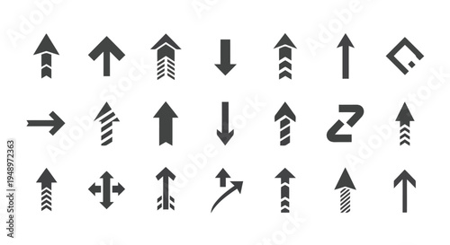 A collection of various directional and action arrows and symbols