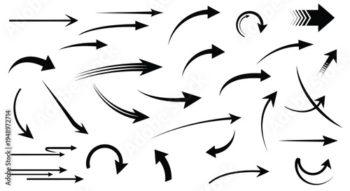A collection of various types of arrows and their directional movements