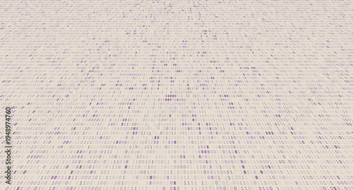 Lavender Binary Horizon - Perspective Grid of Digital Data and Abstract Silicon Infrastructure