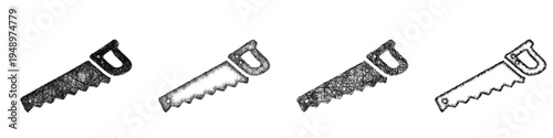 Sketch saw icon design set