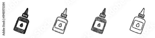 Sketch wood glue icon design set