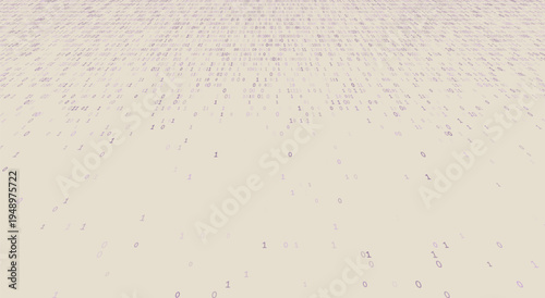 Sparse Colored Data Horizon - Minimalist Binary Perspective with Negative Space