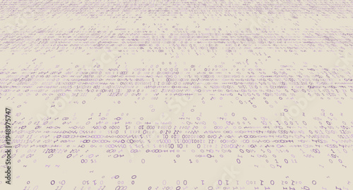 Colored Data Waves - Horizontal Binary Stream Flow in Wide Perspective