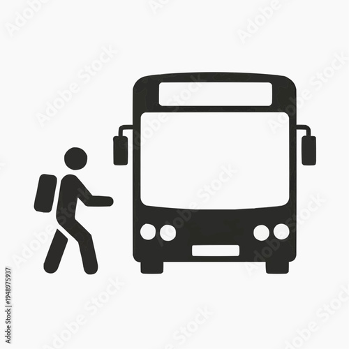School bus icon. Public transport. Coach. stock illustration