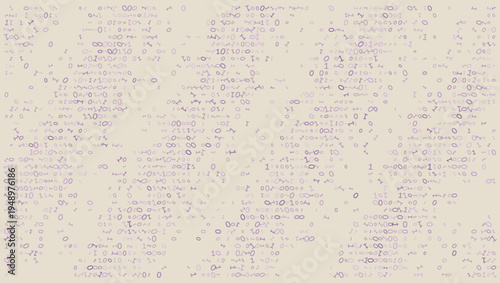 Fragmented Logic - Distorted Binary Stream and Scattered Digital Symbol Distribution