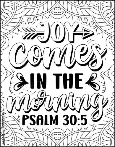 Bible Verse Quote Coloring Page for Adults. Holy Bible Quote Mandala Coloring Page