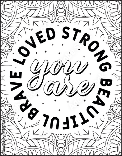 Bible Verse Quote Coloring Page for Adults. Holy Bible Quote Mandala Coloring Page