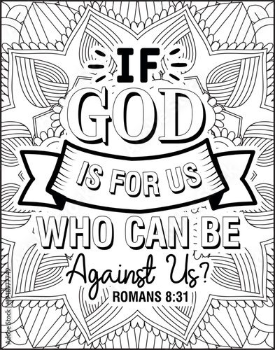 Bible Verse Quote Coloring Page for Adults. Holy Bible Quote Mandala Coloring Page
