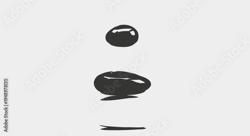 Vector illustration of 2 black zen stones