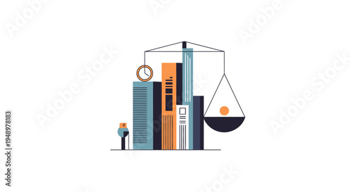 Set of business law and justice icons vector