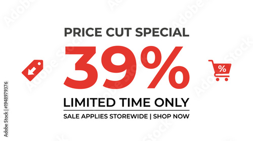 Price Cut Special 39% Discount Sales Promotion