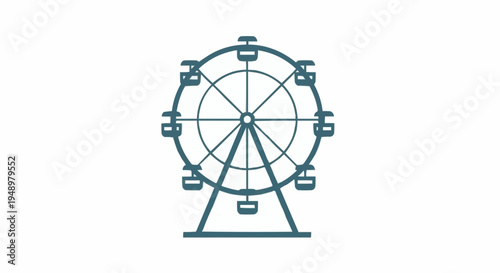 Ferris wheel illustration with a minimalist design on a white background