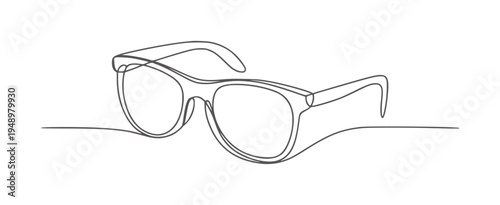 Minimalist continuous line of black sunglasses eyewear accessory fashion style