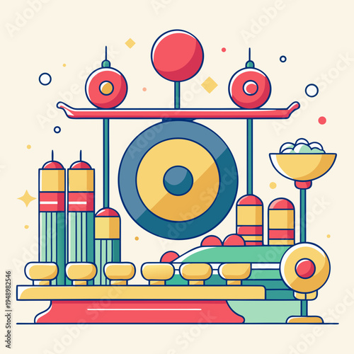 Gamelan Music Ensemble Illustration