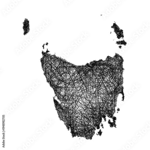 Sketch Tasmania outline map design