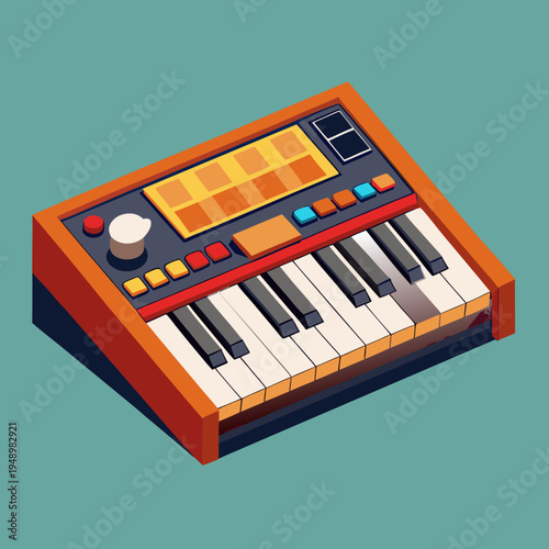Orange Electronic Music Keyboard Controller
