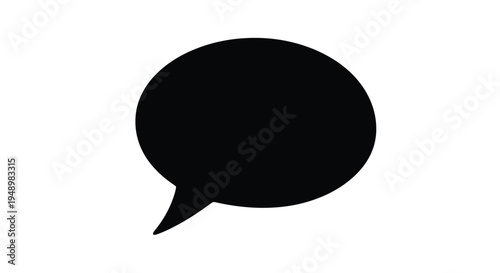 Simple black speech bubble icon on a white background