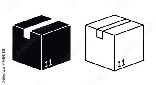 Two cardboard boxes in contrasting colors one black and one white