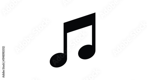 A single black musical note against a plain white background