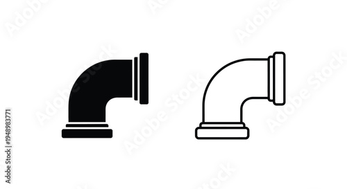 Two black pipe elbow illustrations against a white background