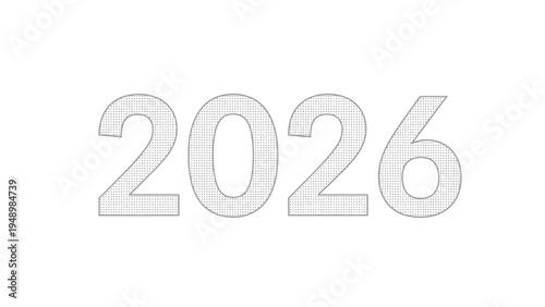 2026 New Year Date Number Typography.