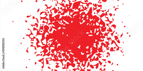 Red artistic swirl pattern, rough circular brush strokes forming abstract paint vortex.