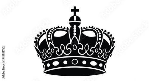 Elegant black crown design detailed ornamentation a regal silhouette
