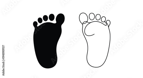 Footprints A contrasting pair of black and white sole impressions