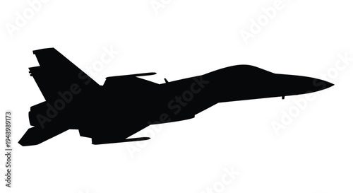 A modern fighter jet in flight captured as a stark silhouette