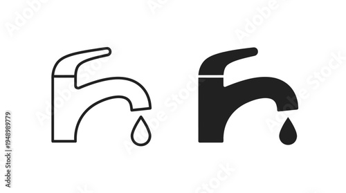 water droplets from faucets Icon Vector