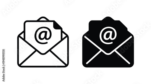 Mail icon set. email icon vector