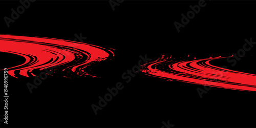 Red black brush stroke pattern car sticker abstract banner sporty lines red black color combination brush stroke pattern grunge motorsport racing design, Eps 10.