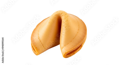 Fortune cookie halves together isolated.