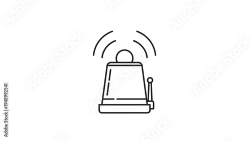 Simple Line Drawing of a Bell Ringing.