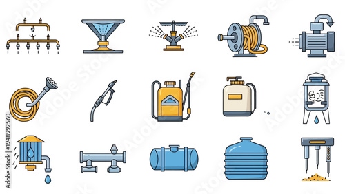 Industrial Equipment Icons Collection.