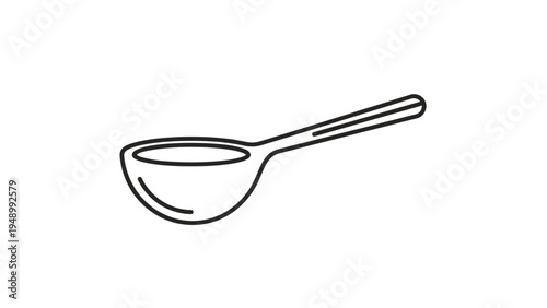 Simple Line Drawing of a Ladle.