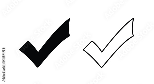 Two checkmark icons one solid black and one white outline design
