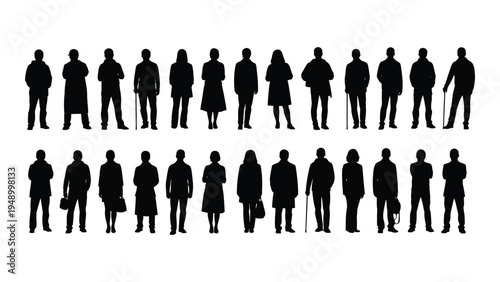 A comprehensive analysis of diverse human silhouettes in various poses and attire