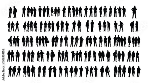 A comprehensive analysis of a large group of people in various poses and locations, showcasing diversity and individuality within a crowd