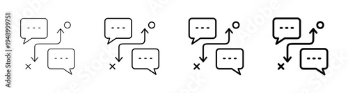 Communication Strategy and Marketing Tactics Icon Line Art Vector illustration editable