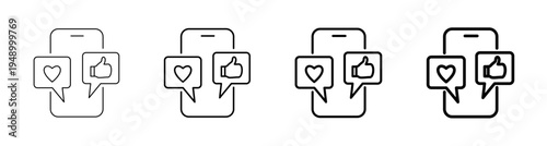 Social Media and Content Marketing Icon Line art Vector illustration editable