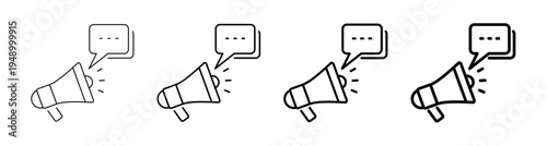 Announcement and Official Marketing Message Icon Line Art Vector illustration editable