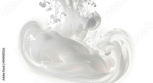White liquid splash on white background