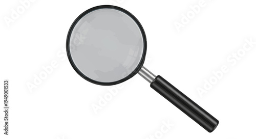 Magnifying glass focusing on a blurred area to symbolize investigation or scrutiny isolated on transparent background, Vector